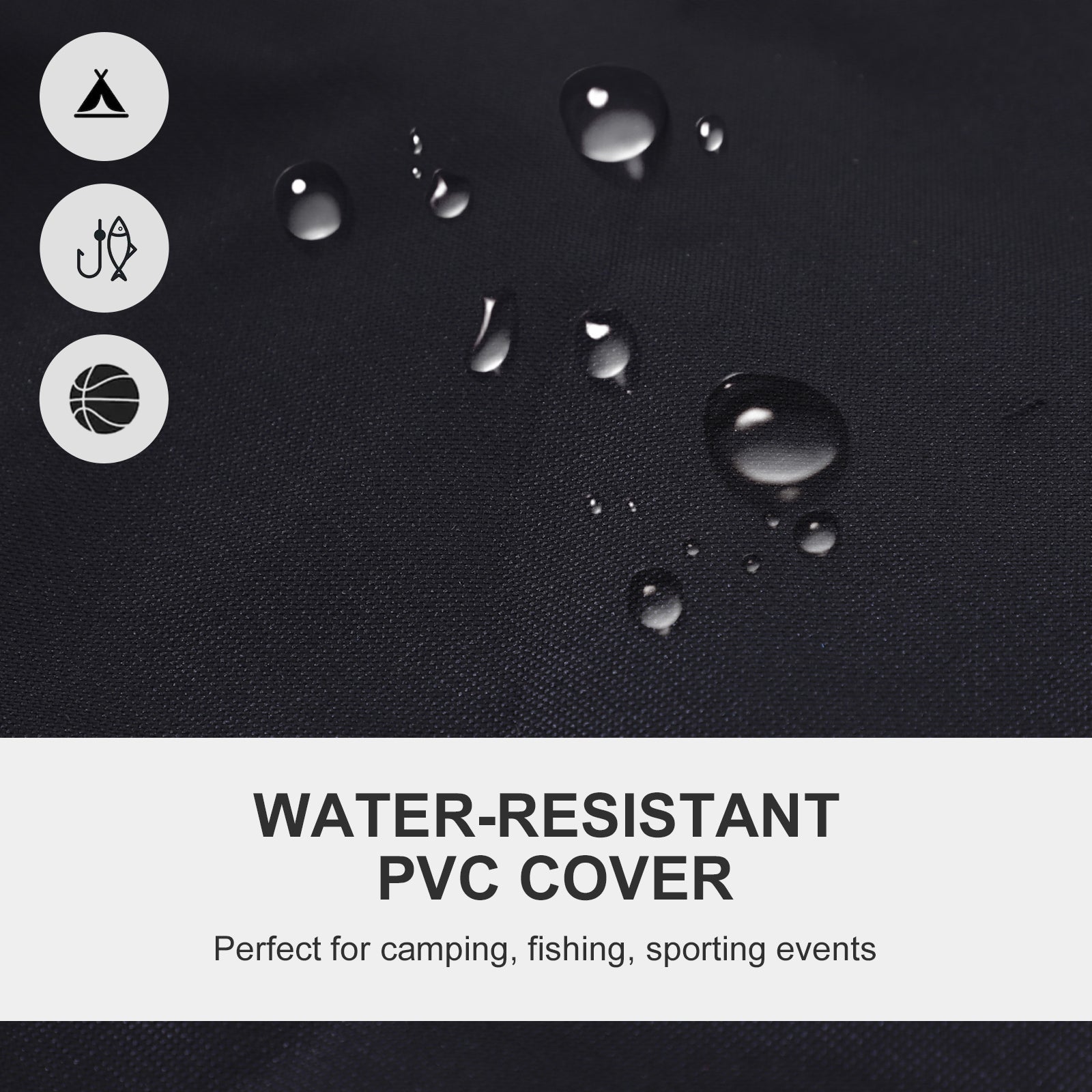 Outsunny Folding Fishing Camping Chair Portable Picnic Armchair Director Seat Oxford Metal Frame with Cup Holder, Phone Pocket - Red 