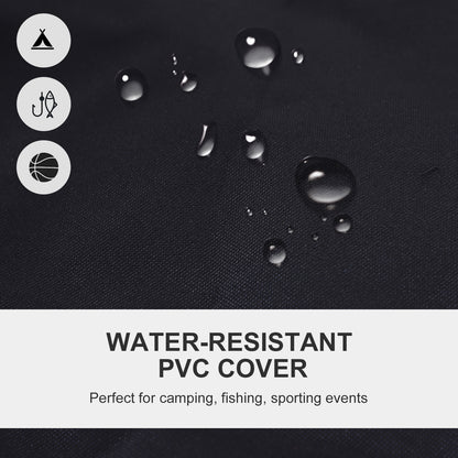 Outsunny Folding Fishing Camping Chair Portable Picnic Armchair Director Seat Oxford Metal Frame with Cup Holder, Phone Pocket - Red 