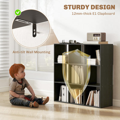 HOMCOM Nine-Cube Storage Shelf - Black 