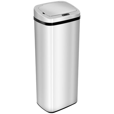 HOMCOM 72L Recycling Sensor Bin Stainless Steel 3 Compartments For Both Wet/Dry Waste w/Removable Lid Kitchen Home 