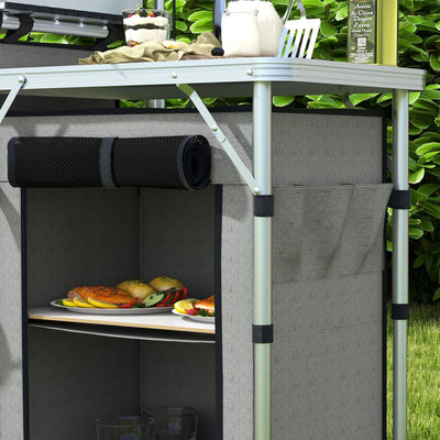 Outsunny Multi-Storage Portable Camping Kitchen, with Carry Bag 