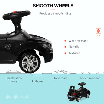 HOMCOM Ride on Car Baby Toddler Walker Foot to Floor Sliding Car Slider Black 