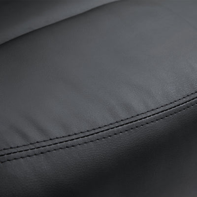 HOMCOM PU Leather Reclining Chair, Manual Recliner Chair with Padded Armrests, Retractable Footrest and Wood Frame, Black 