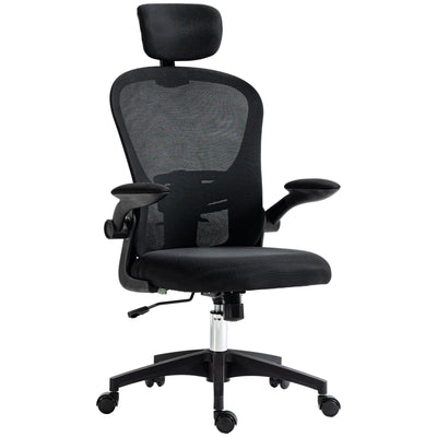 Vinsetto Multi-Adjustable Office Chair, with Lumbar Support, Headrest and Mesh Back - Black 