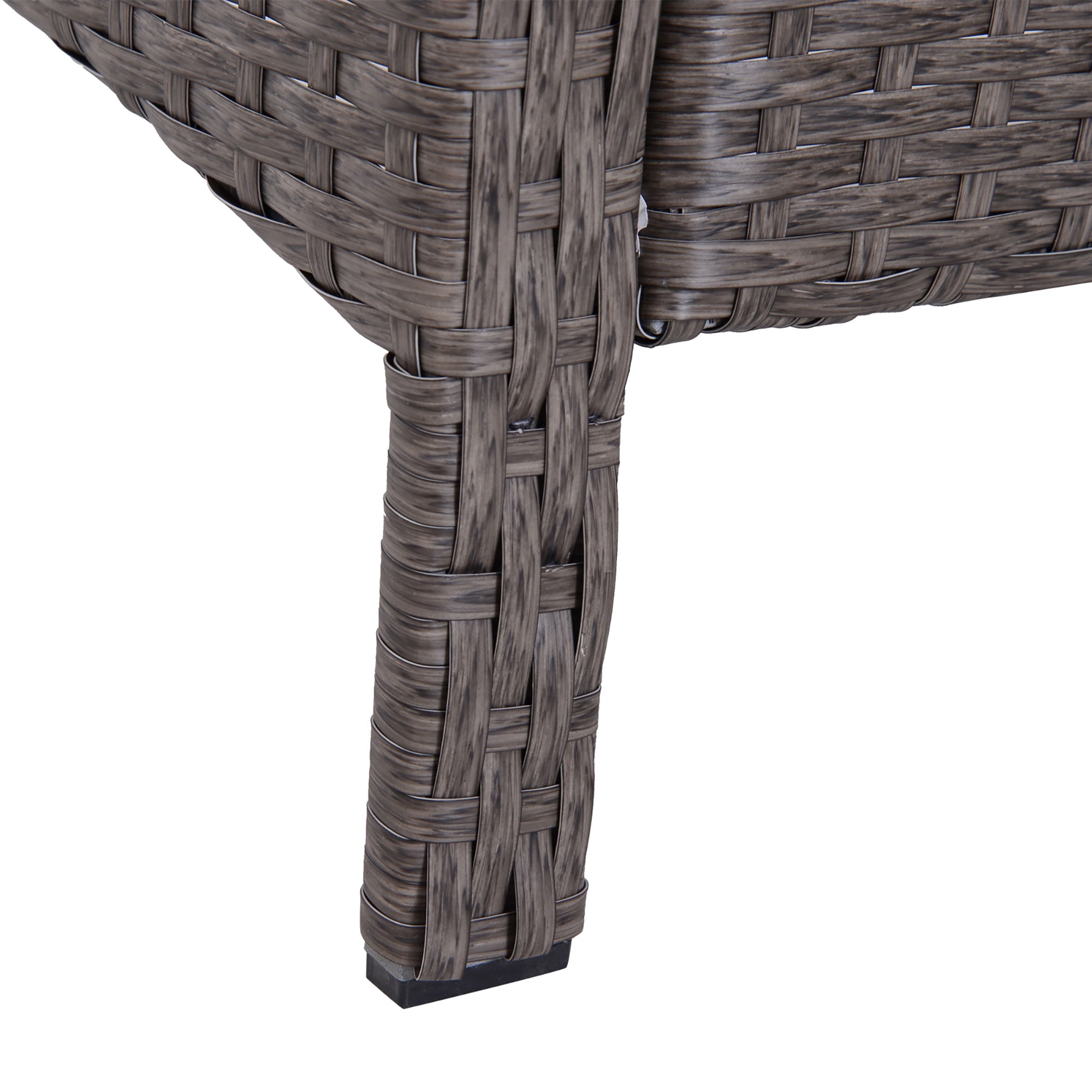 Outsunny 2-Seater Rattan Furniture Set, Steel Frame-Grey 