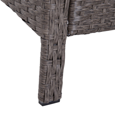 Outsunny 2-Seater Rattan Furniture Set, Steel Frame-Grey 