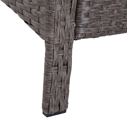Outsunny 2-Seater Rattan Furniture Set, Steel Frame-Grey 