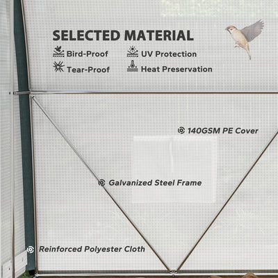 Outsunny 3 x 2(m) Walk-In Tunnel Greenhouse, with Accessories - White 