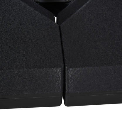 Outsunny 4PCs Fillable Parasol Base Weights with Steel Cross Base Garden Umbrella Stand 60L Water or 72kg Sand Filled Weights Plastic Black 