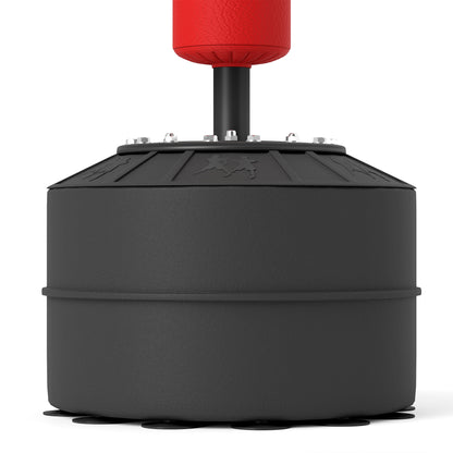 HOMCOM 3-in-1 Boxing Punching Bag, Freestanding with 2 Speed Bals, 360\'c2\'b0 Reflex Bar, 160-230cm Adjustable Height, Red