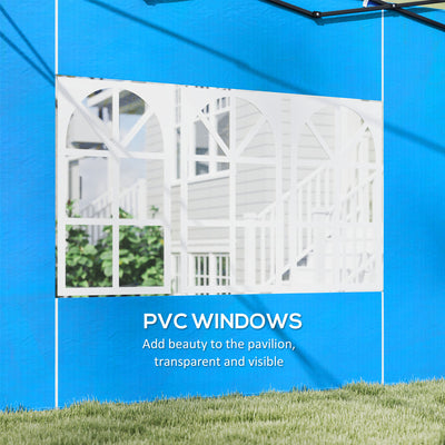 Outsunny Set of Two 3 x 3(m) Gazebo Frame Replacement Walls - Blue 