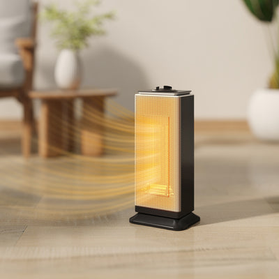 HOMCOM 2000W Ceramic Electric Heater with Fan, Oscillation - Black 