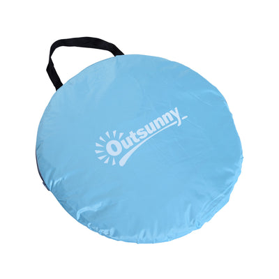 Outsunny 2-3 Person Pop up Beach Tent Hiking UV 30+ Protection Patio Sun Shelter (Blue) 