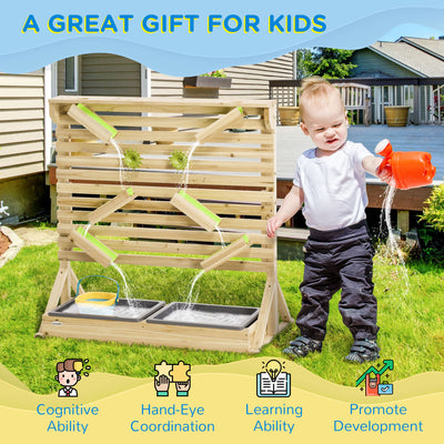 Outsunny Outdoor Kids Running Water and Sand Playset, with 18 Accessories 