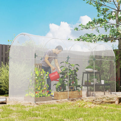 Outsunny 6 X 10m Heavy Duty (150um/6mil) Polypropylene Greenhouse Cover Replacement, UV Resistant Waterproof Plastic Polytunnel Cover, Clear 