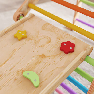 AIYAPLAY 9 in 1 Toddler Climbing Frame with Ramp, Slide, Arch, Ladder, Blackboard for 18-48 Months 