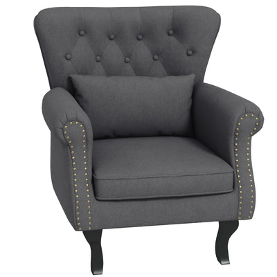 HOMCOM Chesterfield-Style Accent Chair - Grey 