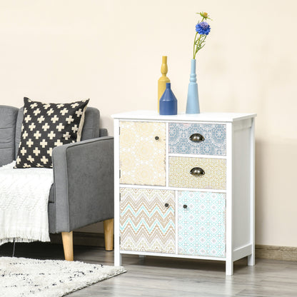 HOMCOM Drawer Table Sideboard Multi-purpose Storage Chest Shabby Chic Entryway Living Room Bedroom Furniture Organizer Unit 