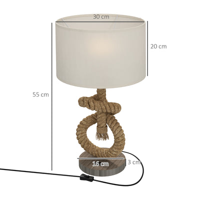 HOMCOM Nautical LED Table Lamp with USB Charging Port, Bedside Desk Lamp for Bedroom, Living Room, Home Office 
