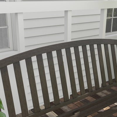 Outsunny Two-Seater Simple Metal Bench - Brown 
