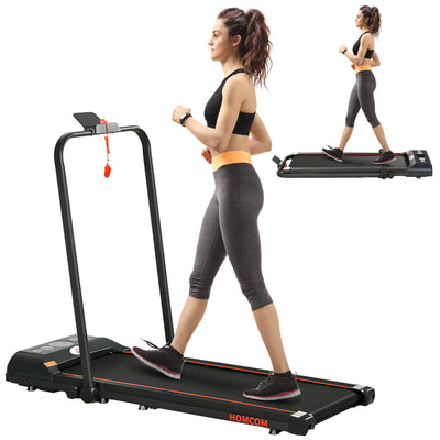 HOMCOM Foldable Walking Treadmill, with LED Display, for Home, Office & Fitness Studio 