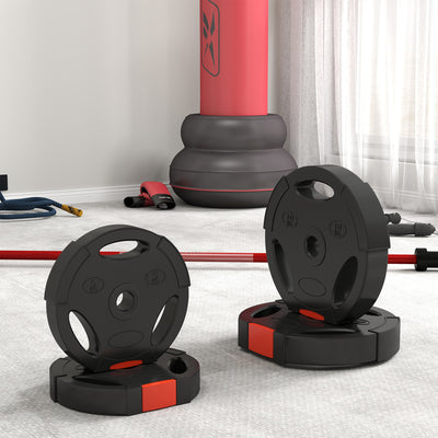 SPORTNOW Olympic Weight Plates Set, with Two 10kg and Two 5kg weights, Black 