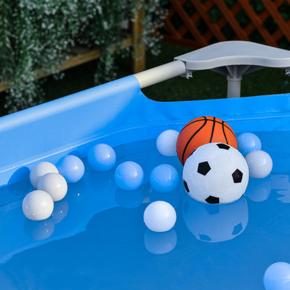 Outsunny Steel Frame Pool with Filter Pump, Filter Cartridge, Reinforced Sidewalls Rust Resistant Above Ground Swimming Pool 252 x 152 x 65cm, Blue 