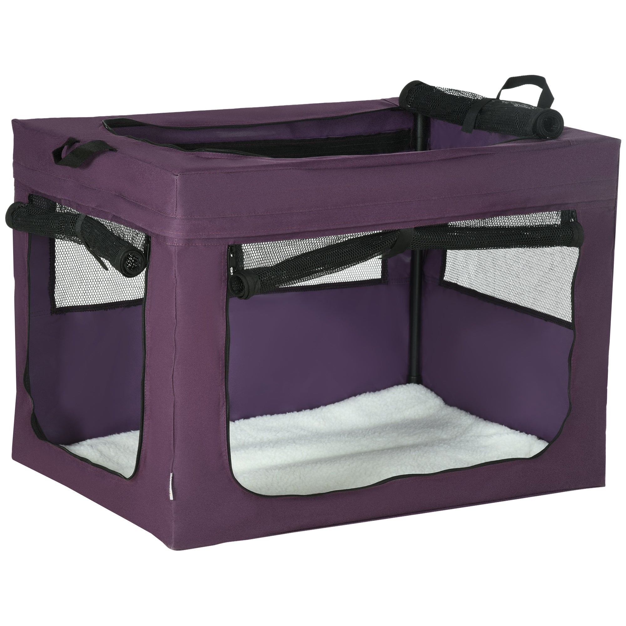 PawHut 80cm Pet Carrier, with Cushion, for Small and Medium Dogs - Purple 
