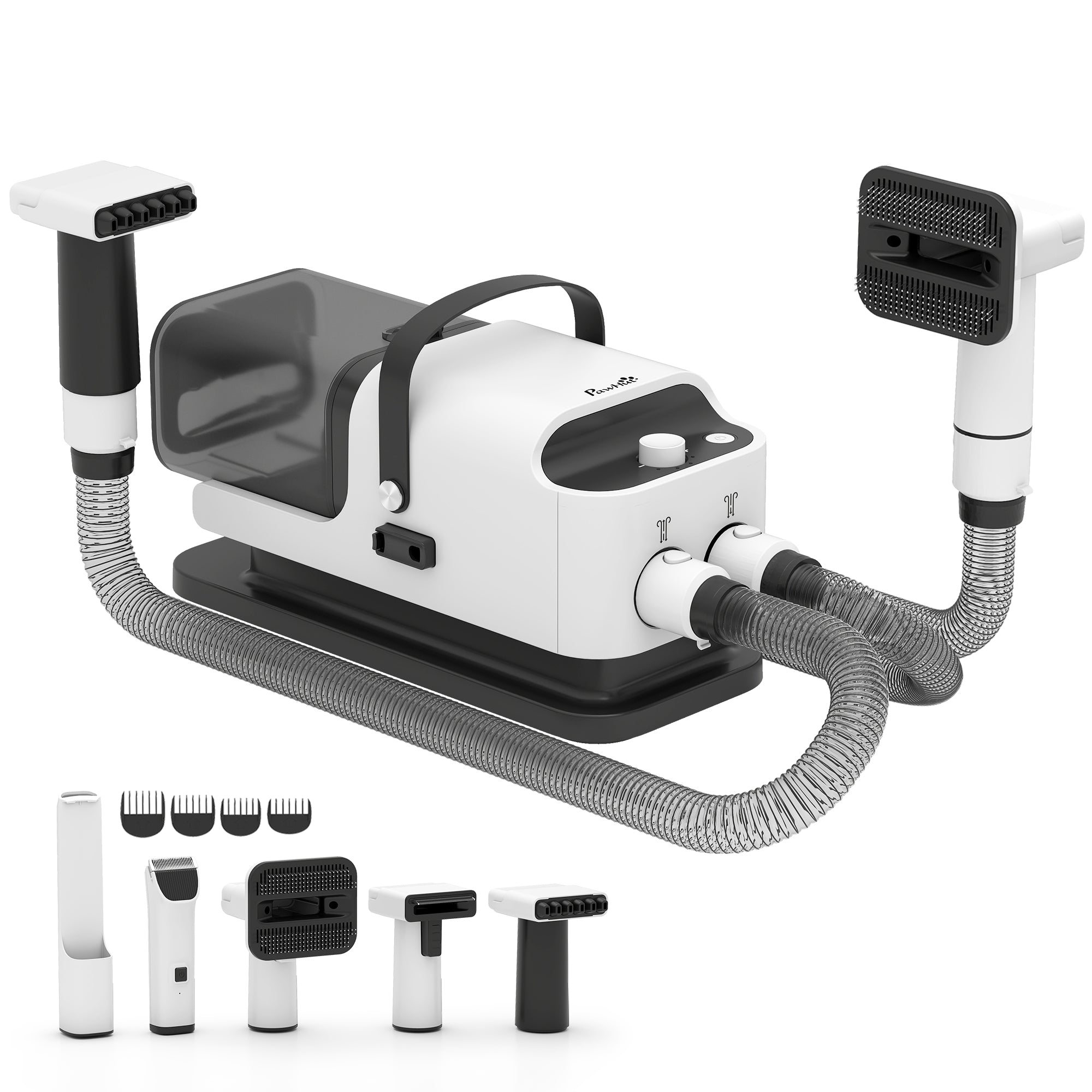 PawHut 5 in 1 Dog Grooming Vacuum & Dryer w/ Clipper, 1.8L Canister, 4 Modes Blow Temperature 