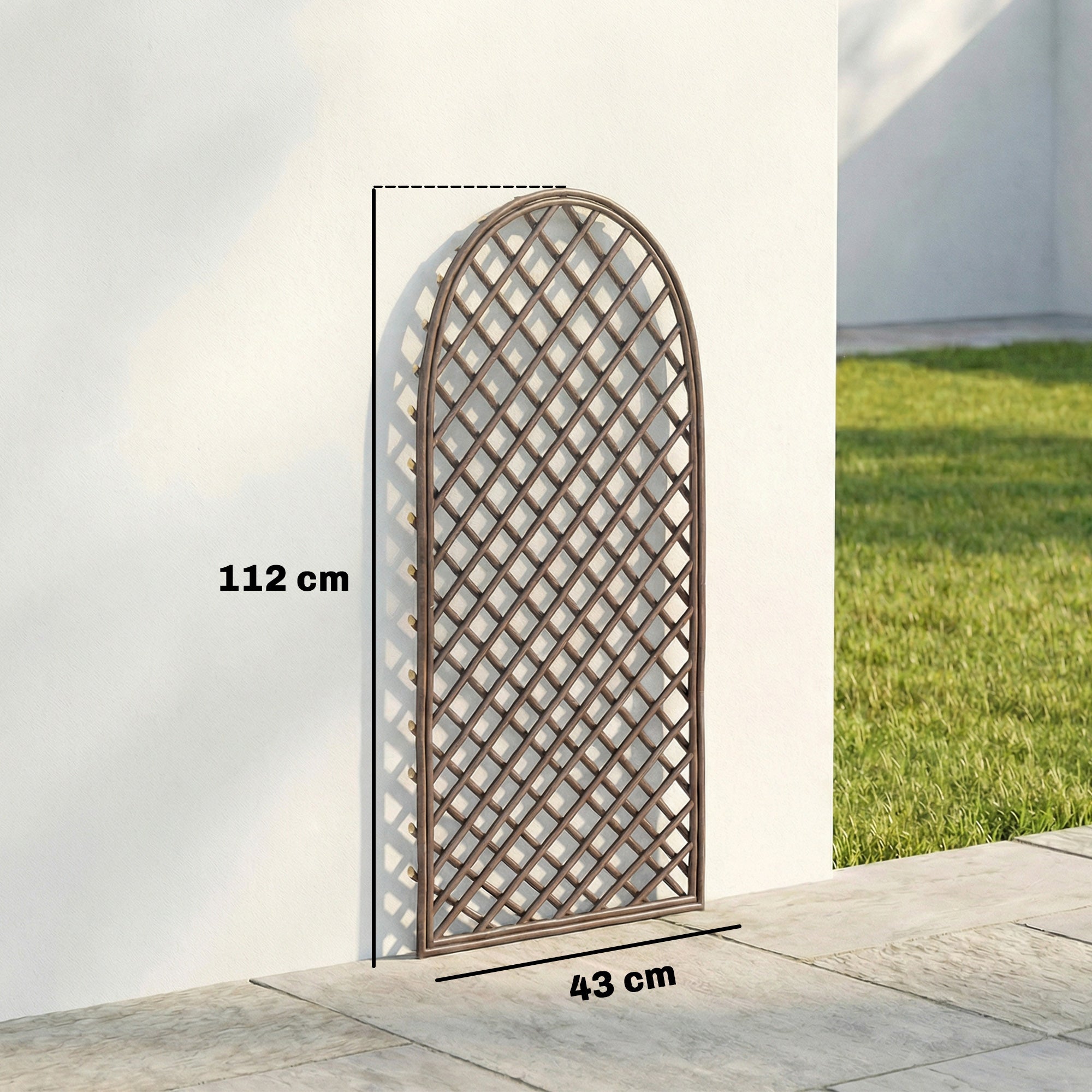 Outsunny Garden Trellis, Decorative Trellis Panels for Climbing Outdoor Plants, Vegetables, Vines, Flowers, Natural Wood Finish 