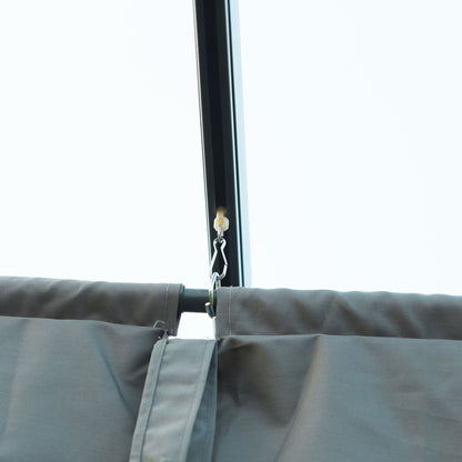 Outsunny 3 x 2m Metal Outdoor Pergola with Retractable Roof, Outdoor Gazebo Canopy Shelter with Drainage Holes for Garden, Patio, Lawn, Grey 