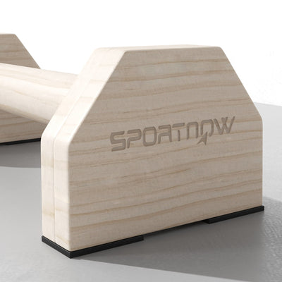 SPORTNOW Wooden Parralletes Bars, Push Up Handles with Non-Slip Base, Calisthenics Equipment, for Home Gym, Training 