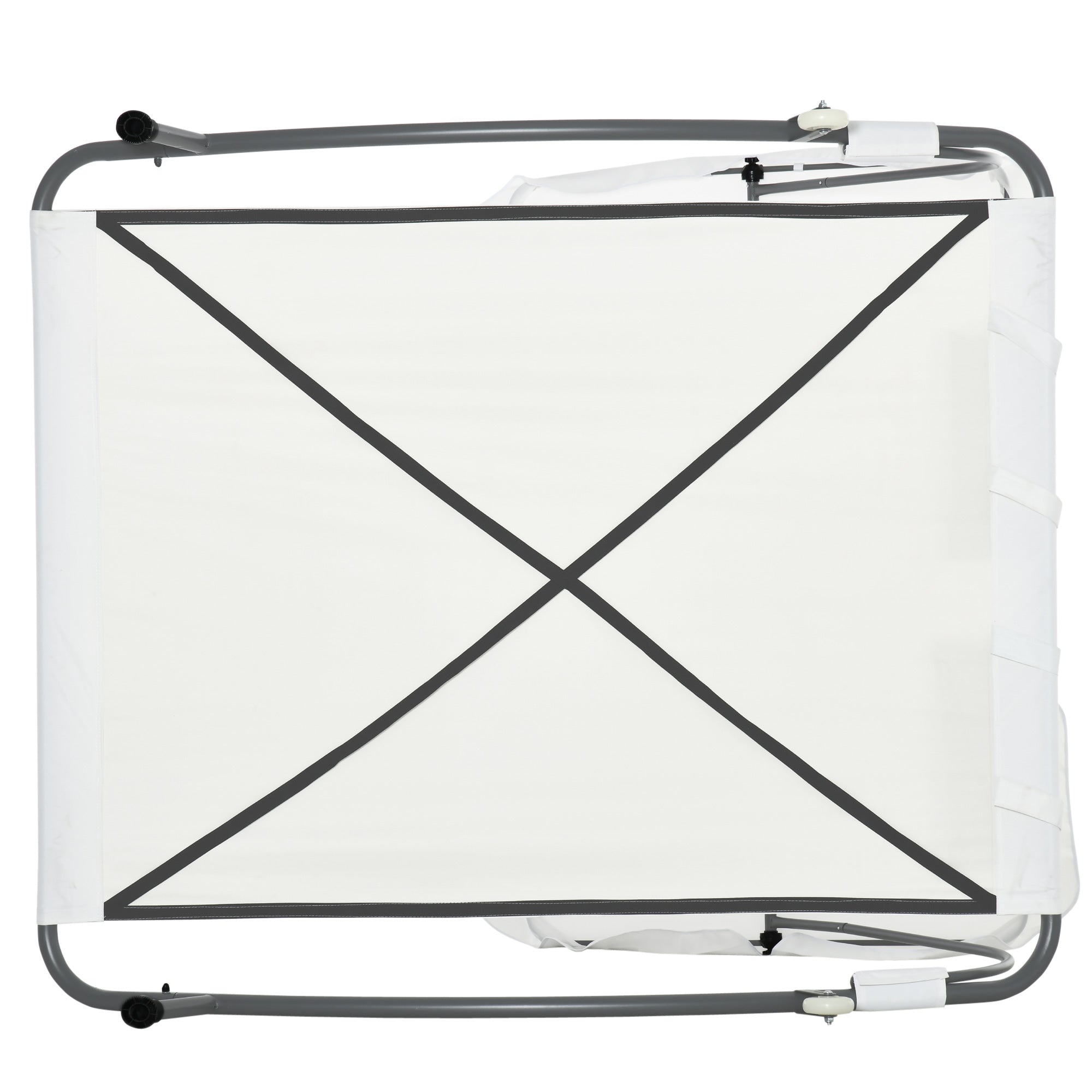 Outsunny Double Hammock Sun Lounger Bed with Canopy Shelter, Wheels & 2 Pillows, White 