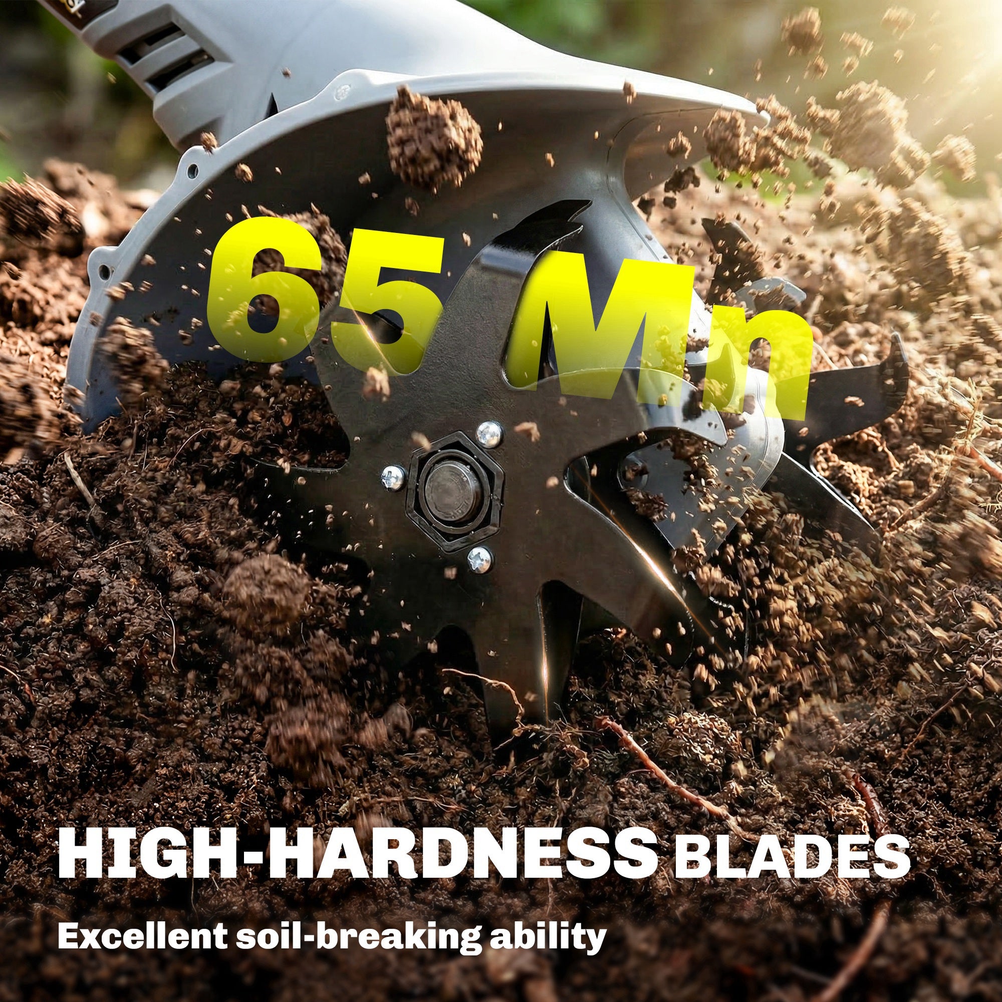 Outsunny Cordless Tiller, 18V Electric Garden Rotavator with 2 x 4000mAh Batteries, Charger, 20cm Tilling Width & 18cm Depth 
