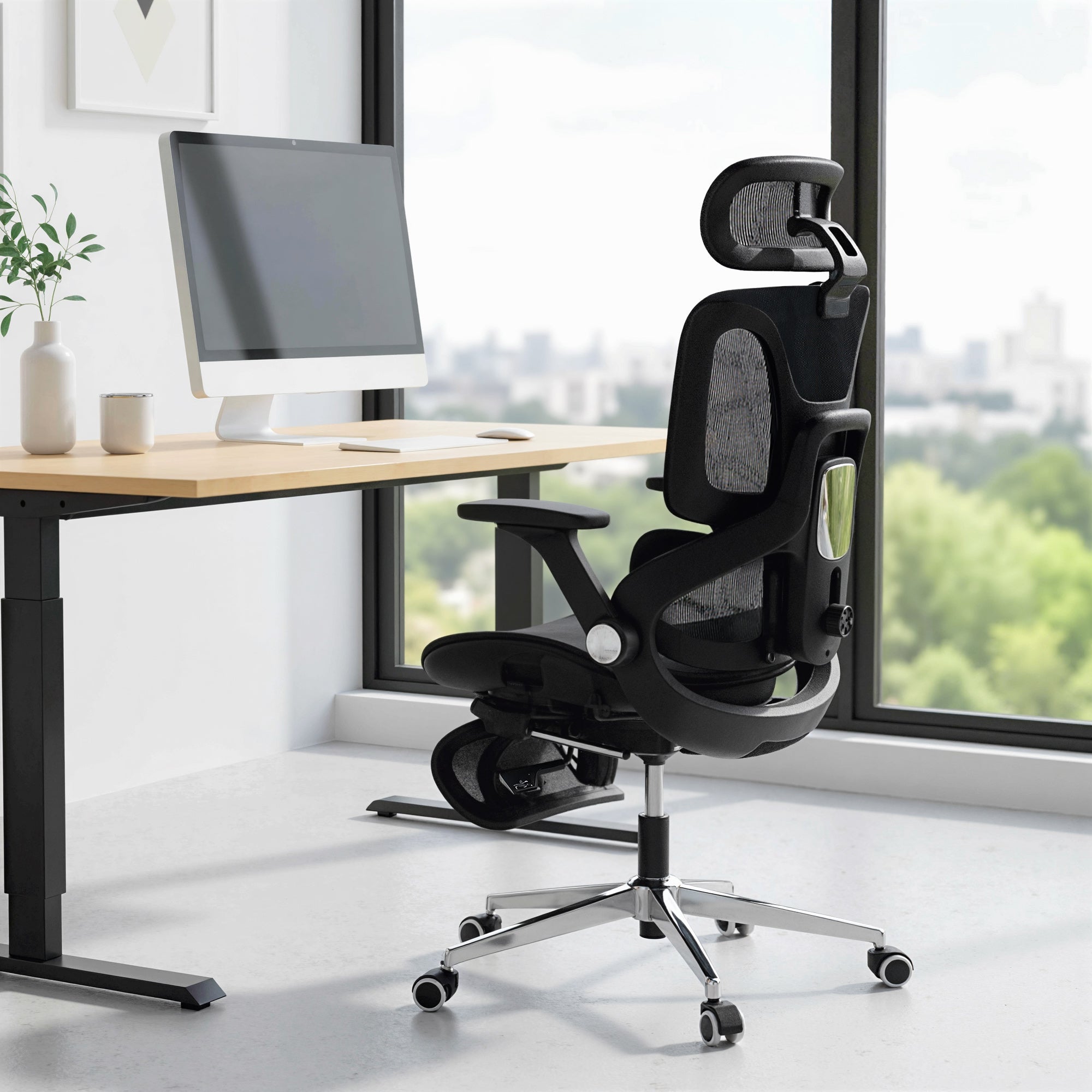 HOMCOM Ergonomic Office Chair, High Back Mesh Desk Chair, Black 