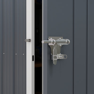 Outsunny 7 x 6ft Galvanised Garden Shed, with Latch - Dark Grey 