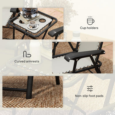Outsunny Three-Piece Garden Table and Chair Set - Cream White 