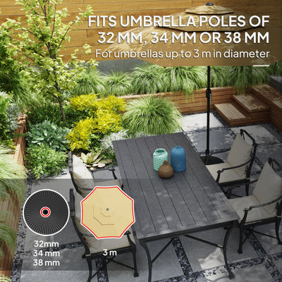 Outsunny Garden Parasol Base Holder, 28kg Sand Filled, 23kg Water Filled, Sun Umbrella Base, Φ55 x 30H cm Black 