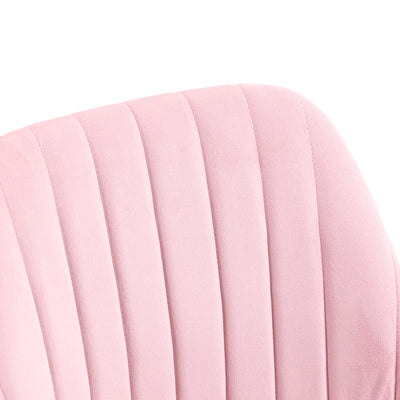 Vinsetto Velvet-Feel Armless Office Chair - Pink 