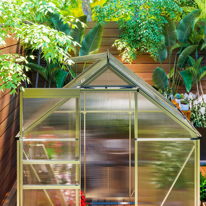 Outsunny 192.5 x 131cm Walk-In Polycarbonate Greenhouse - Silver-Tone 