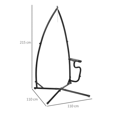 Outsunny Hammock Chair Stand Only Construction Heavy Duty Metal C-Stand for Hanging Hammock Chair Porch Swing Indoor or Outdoor Use 