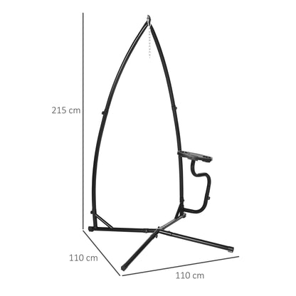 Outsunny Hammock Chair Stand Only Construction Heavy Duty Metal C-Stand for Hanging Hammock Chair Porch Swing Indoor or Outdoor Use 