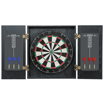SPORTNOW Bristle Dartboard with Cabinet, 6 Steel Tip Darts, Cabinet 