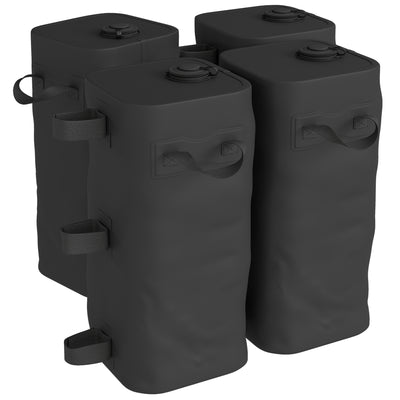 Outsunny Set of 4 Heavy Duty Gazebo Weights Bags, 500D Sand Weights with Carry Handles for Garden Marquee, Parasol, Black 