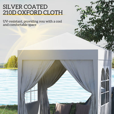 Outsunny Pop Up Gazebo Canopy, size (2 x2m)-White 