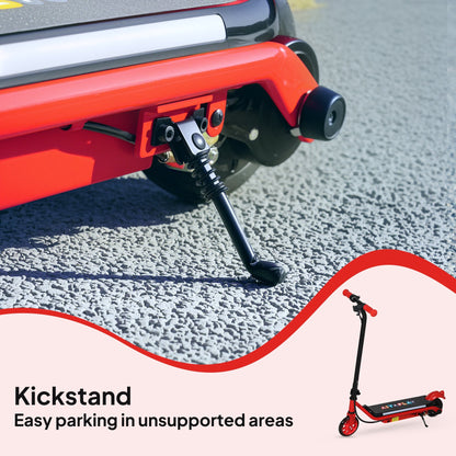 AIYAPLAY Electric Scooter for Kids Ages 6-14, with Dual Brakes, Flash Wheel and Colourful Light, Kids Electric Scooter E Scooter, Up to 12 KM/H & 10 KM, Red 