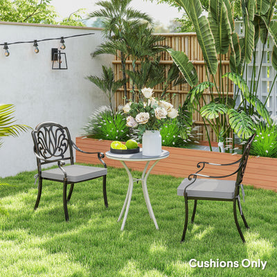 Outsunny Set of 2 Garden Chair Cushions - Light Grey 