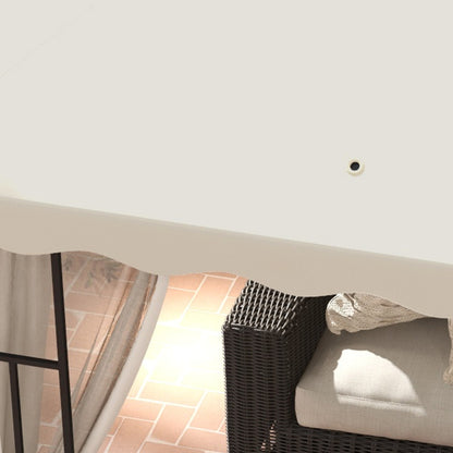 Outsunny 3 x 3 m Gazebo Canopy Replacement Covers, 2 - Tier Gazebo Roof Replacement TOP COVER ONLY, Cream White 