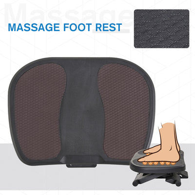 HOMCOM 0-30° Three-Height Under-Desk Support Footrest - Black 