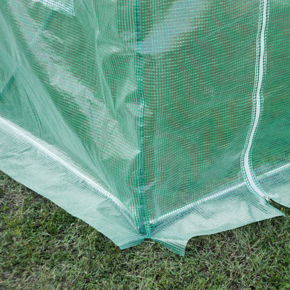 Outsunny 3 x 2 x 2m Greenhouse Replacement Cover ONLY Winter Garden Plant PE Cover for Tunnel Walk-in Greenhouse with Roll-up Windows Door Outdoor, Green 